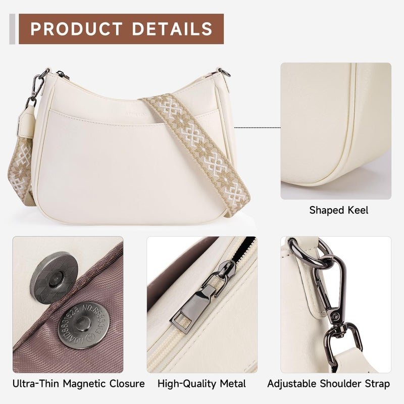 APHISON Trendy Leather Crossbody Purse with Adjustable Strap, Women's Shoulder Handbag - Image 4